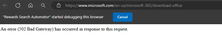 Microfost 365 Website is Down