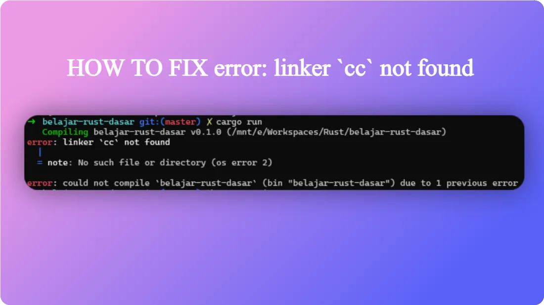 error: linker cc not found